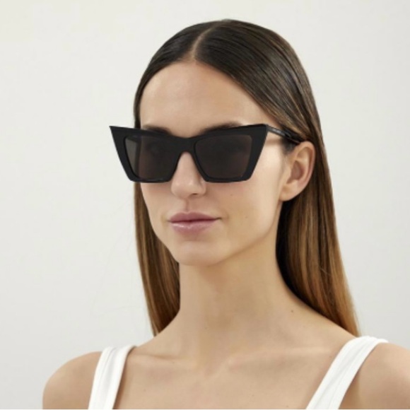 Saint Laurent Accessories - SAINT LAURENT SL372 iconic sharp cat-eye black sunglasses